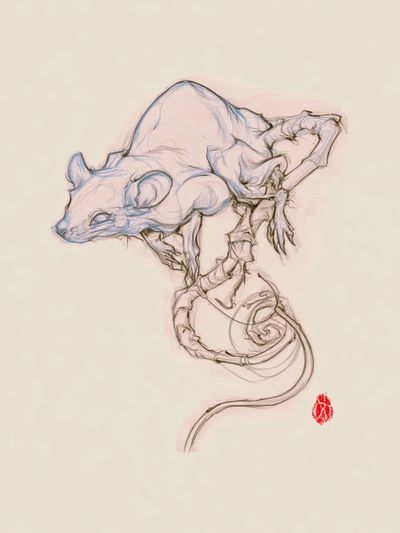 Mouse Sketch Illustration Poster. poster