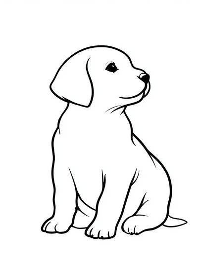 Puppy Line Art Poster. poster