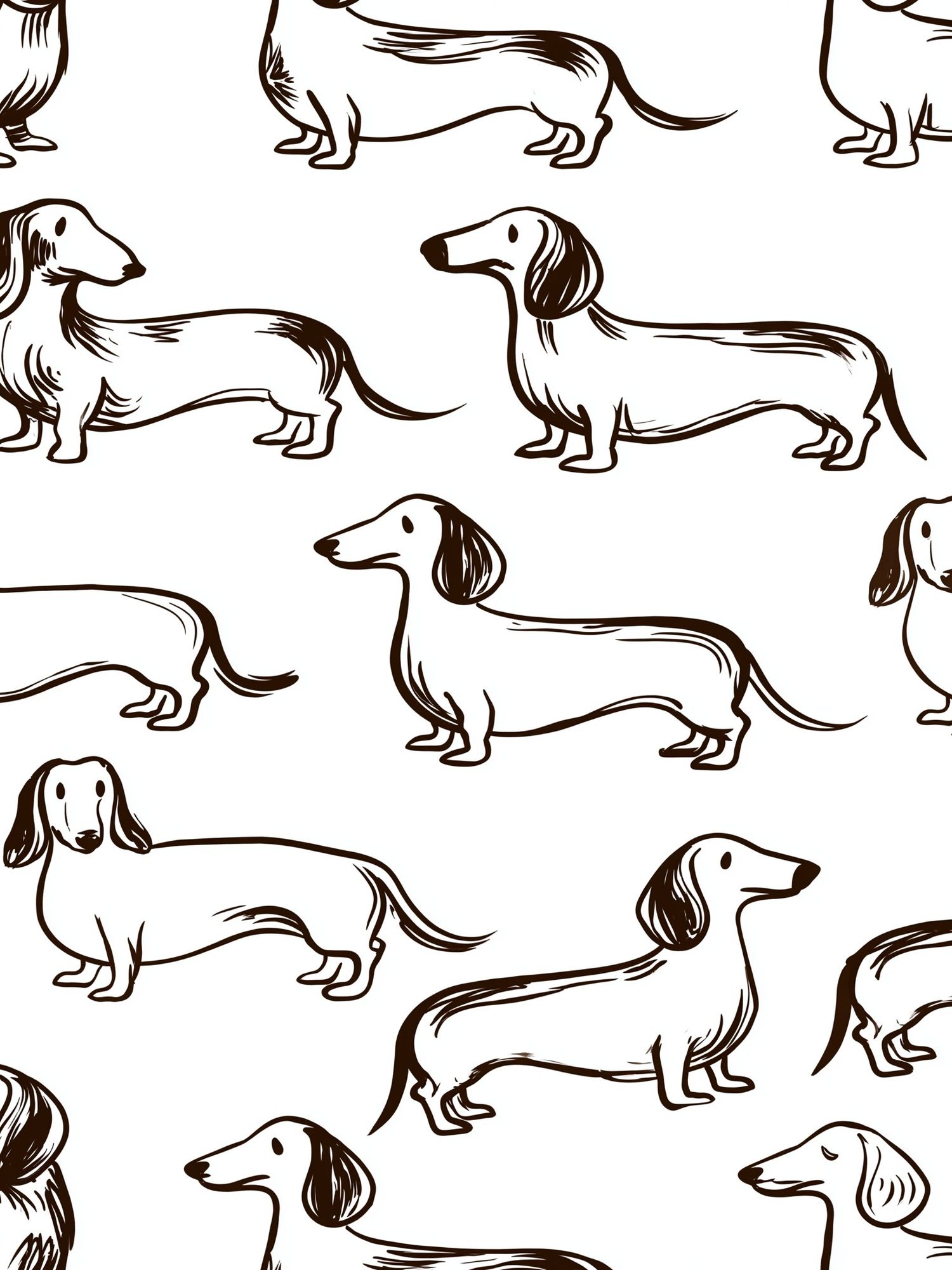 Dachshund Pattern Illustration Poster. poster — animals art