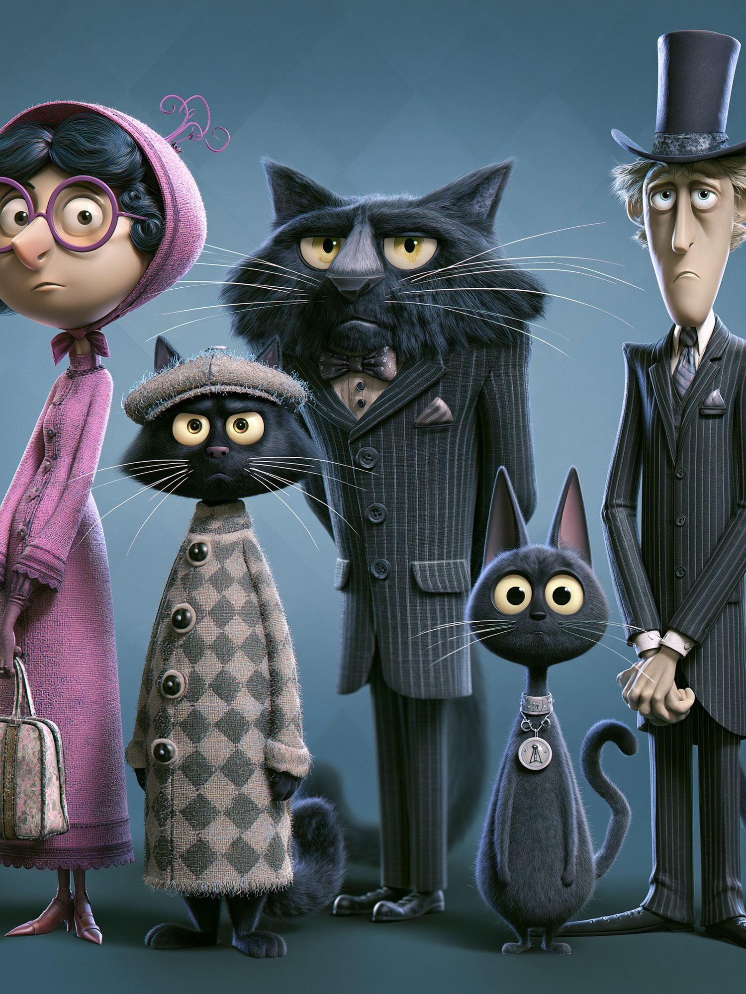 Stylish Cats Character Poster. poster detail