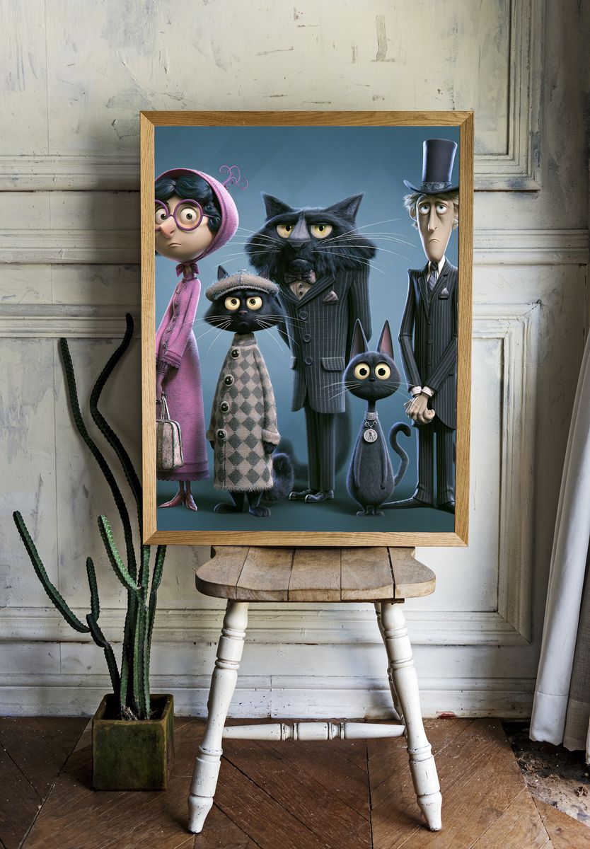 Stylish Cats Character Poster. — room view 1