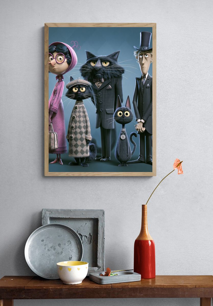Stylish Cats Character Poster. — room view 3
