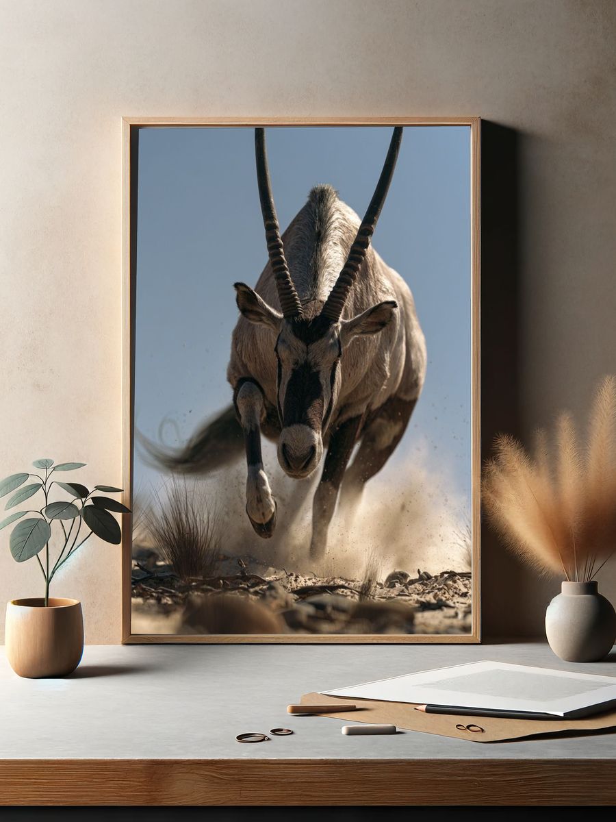 Oryx Charging Wildlife Poster. — room view 2