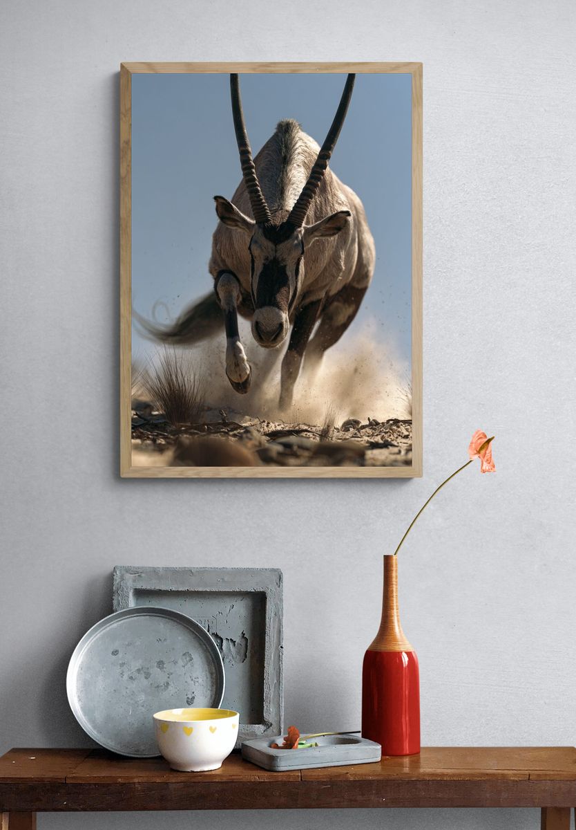 Oryx Charging Wildlife Poster. — room view 3