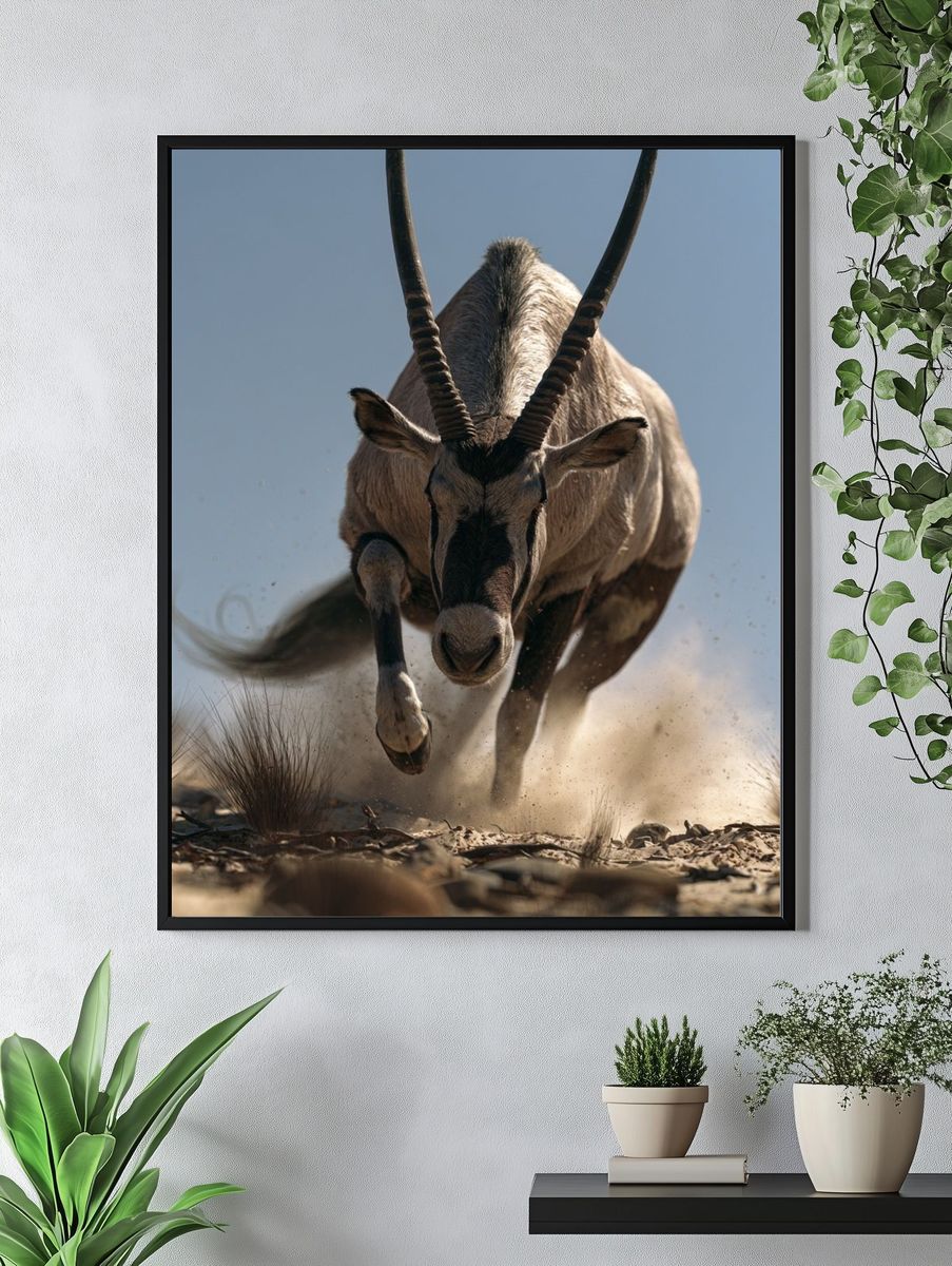 Oryx Charging Wildlife Poster. — room view 4