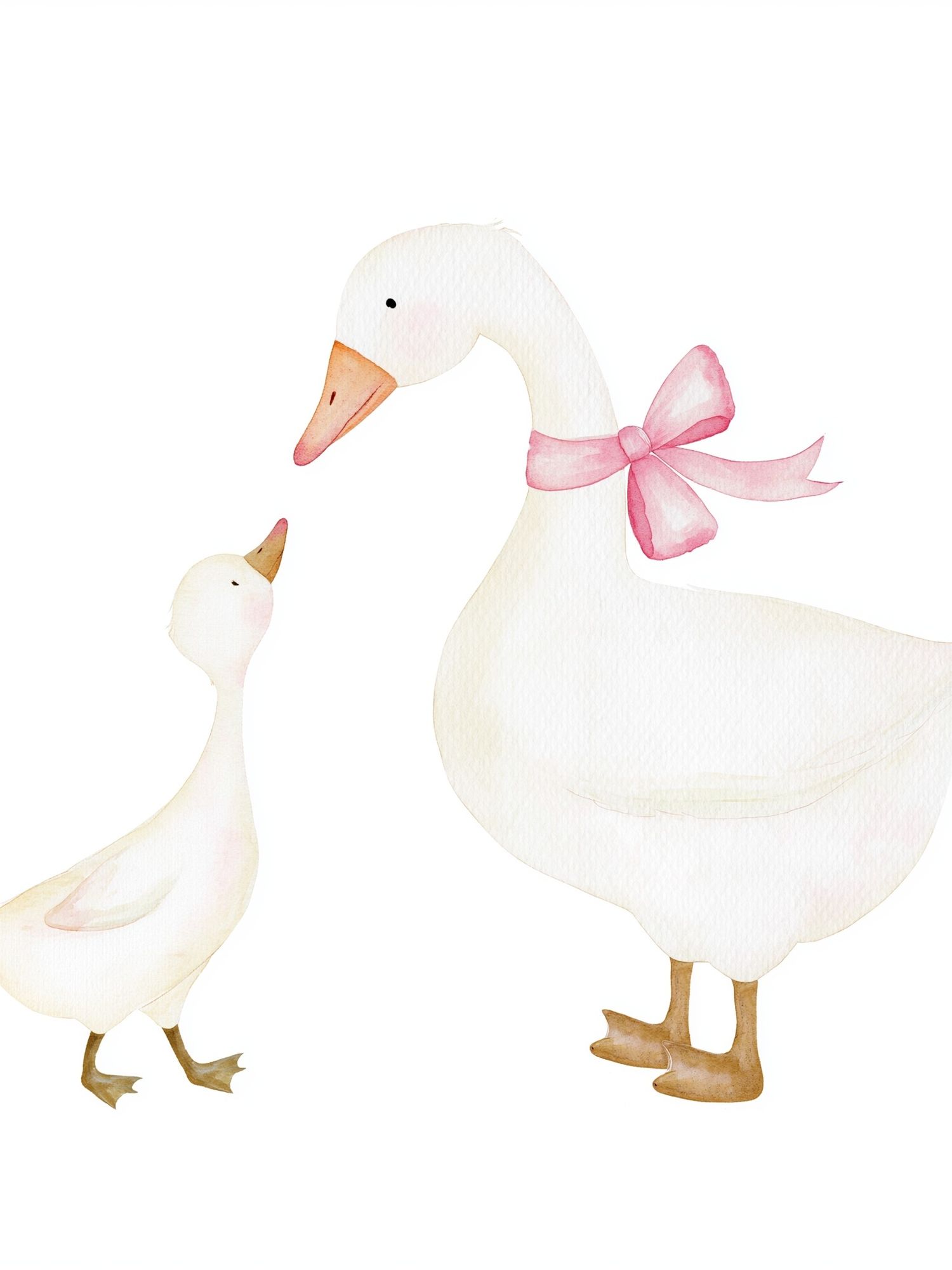 Mother and Duckling Watercolor Poster. poster — animals art