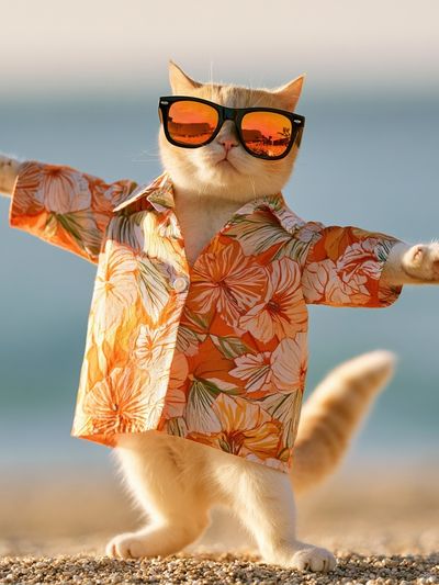 Sunglasses Cat Beach Poster. poster