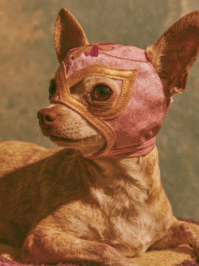 Masked Chihuahua Portrait Print. poster — animals art