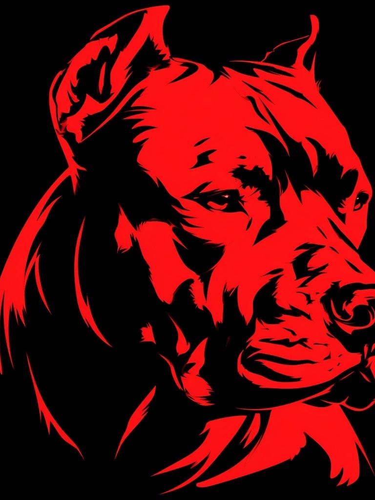 Red Pit Bull Portrait Poster. poster — animals art