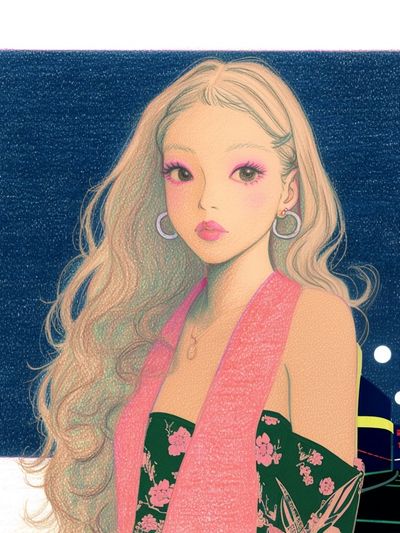 Pastel Anime Portrait Poster. poster