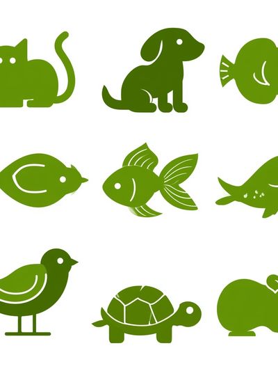 Green Animal Icons Illustration Poster. poster