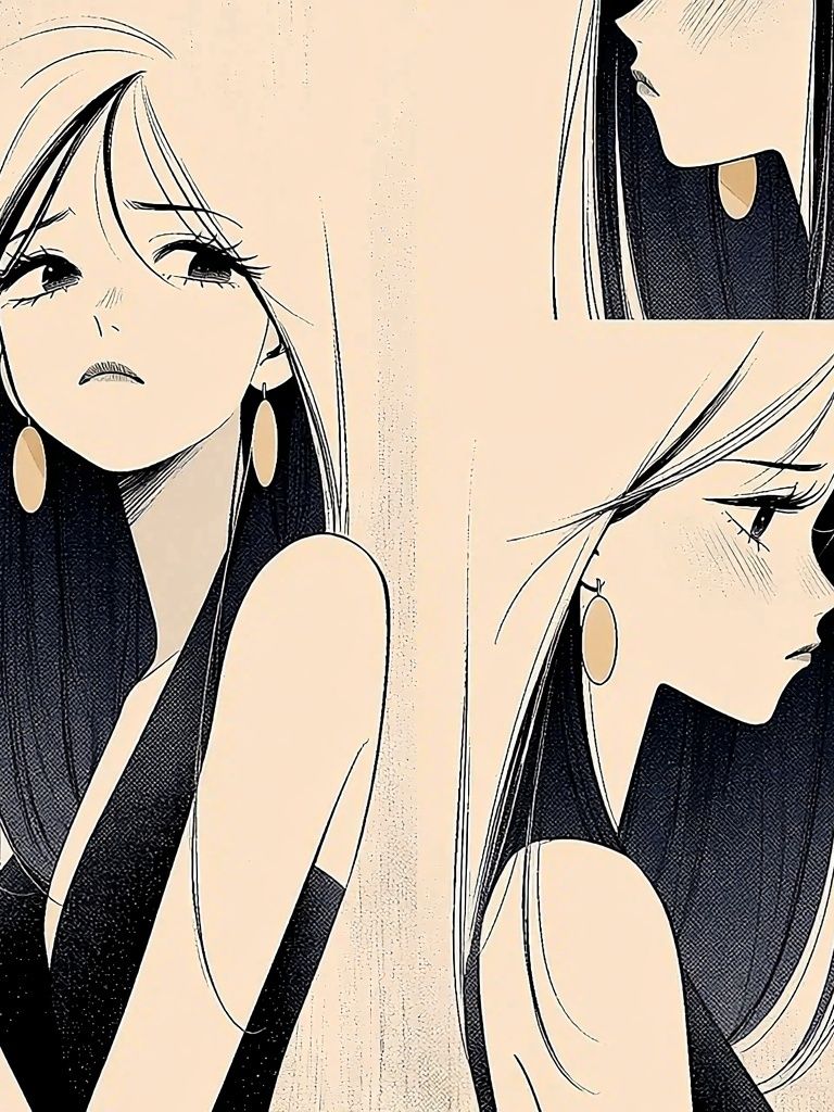 Elegant Manga Woman Poster. poster — anime art