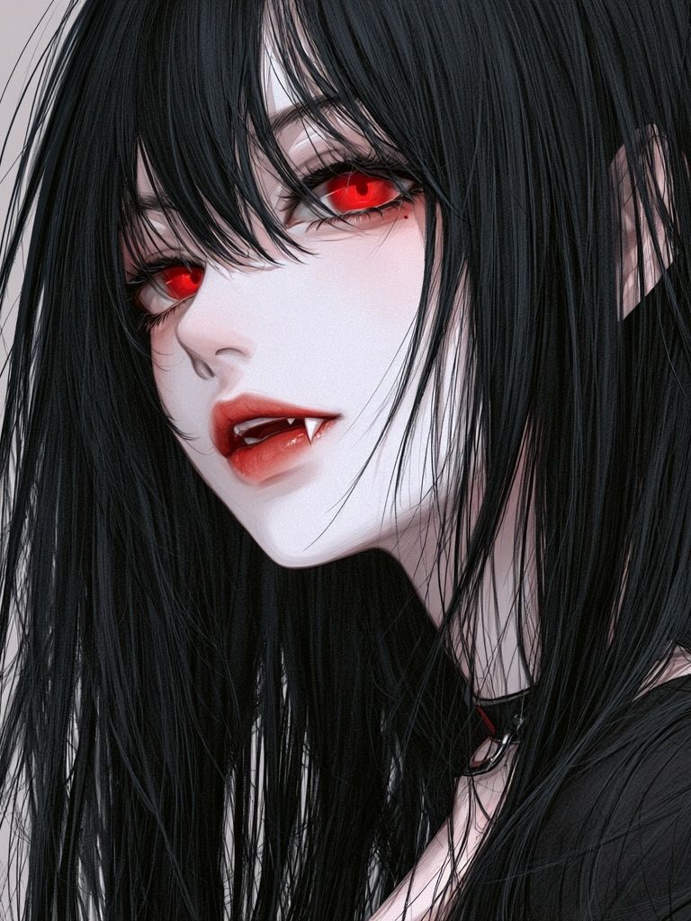 Vampire Girl Portrait Print. poster detail