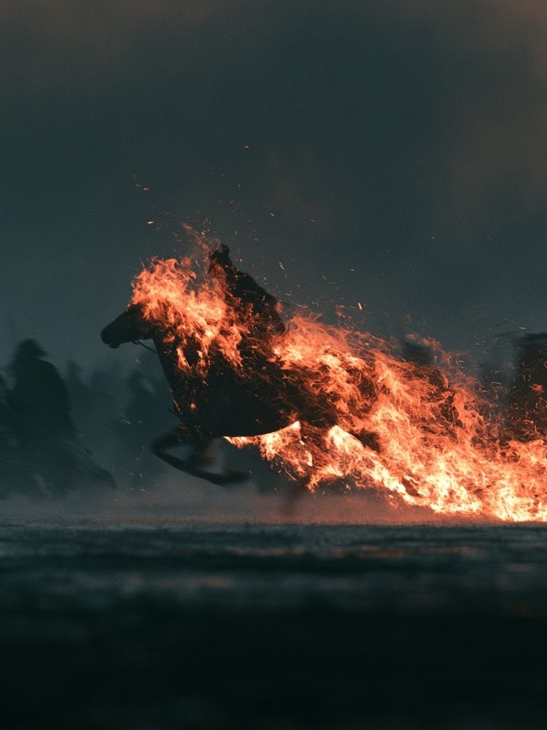 Burning Horse Photography Poster. poster detail
