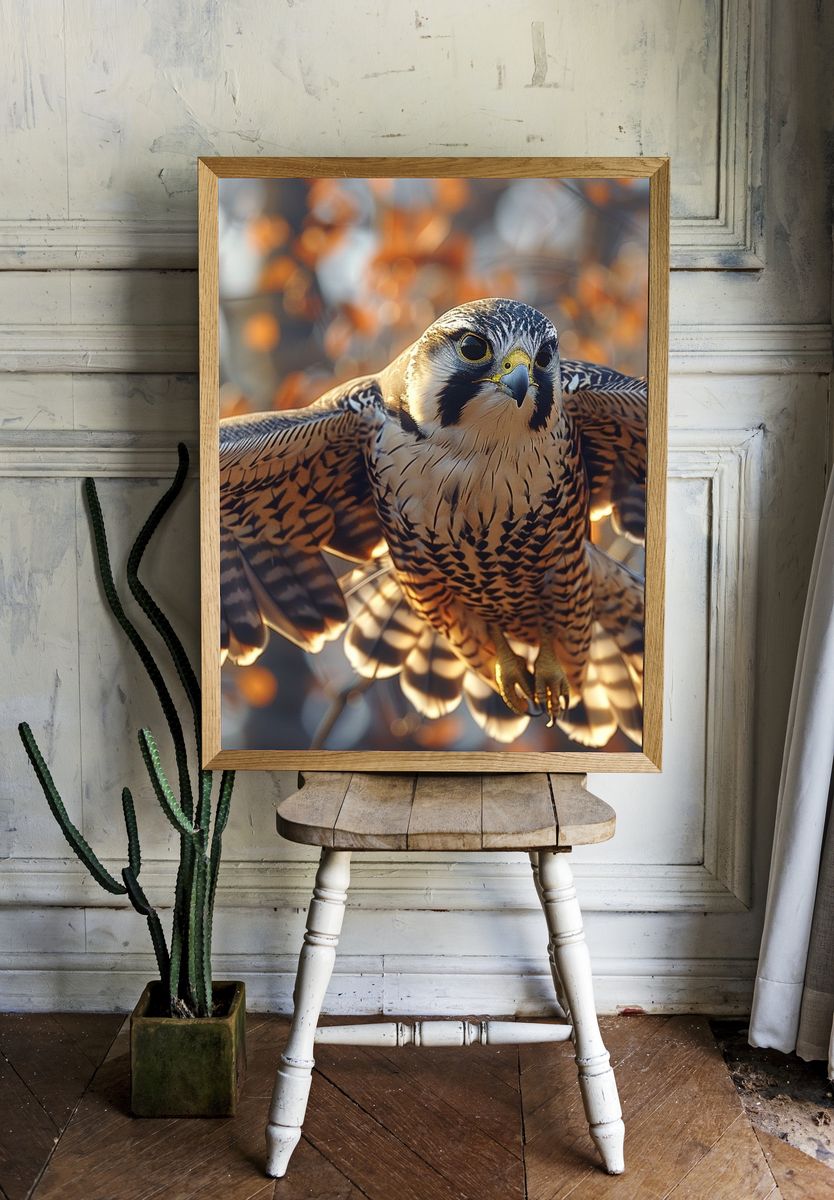 Peregrine Falcon Wildlife Photography Poster. — room view 1