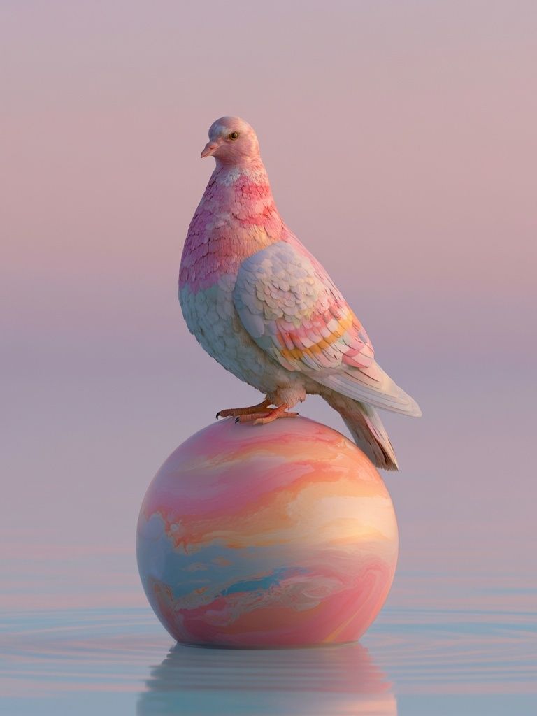 Pastel Dove Dreamscape Poster. poster detail