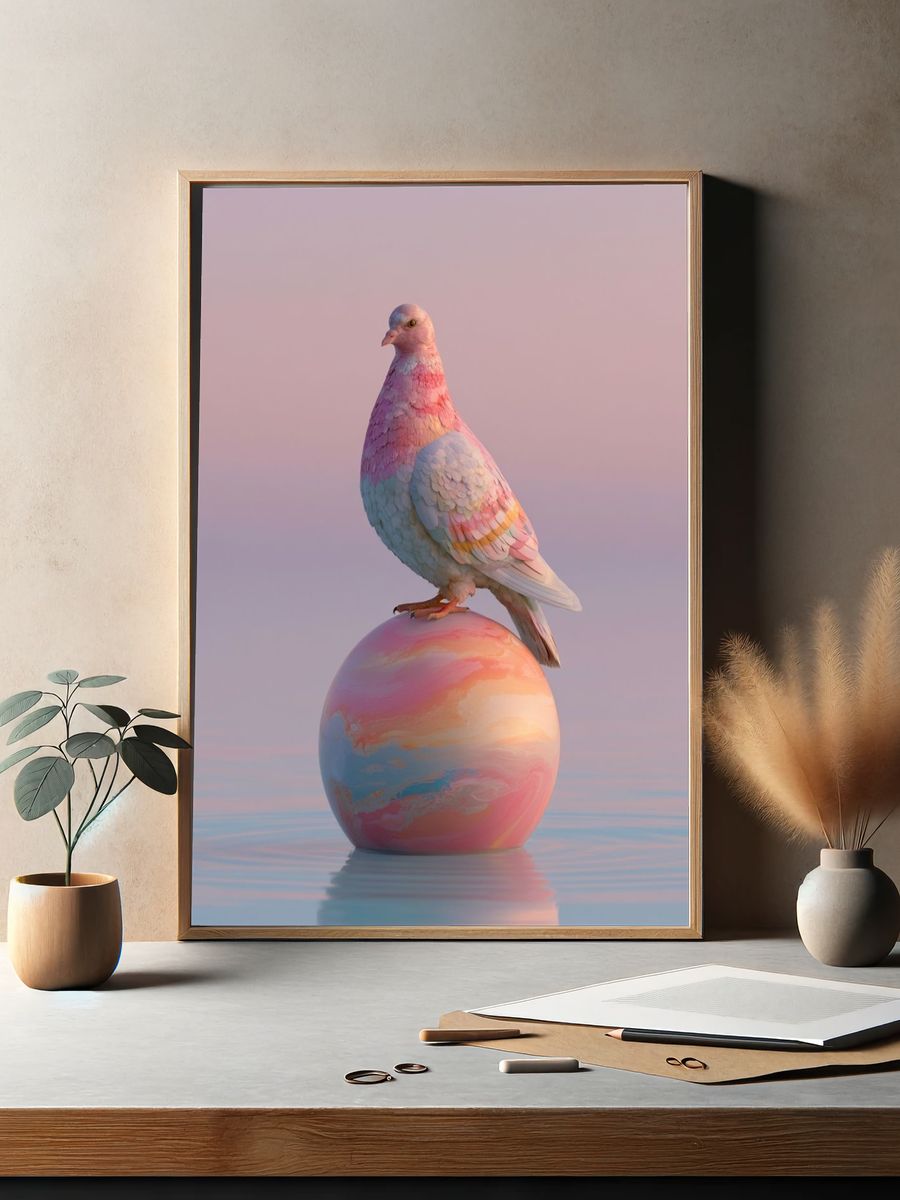 Pastel Dove Dreamscape Poster. — room view 2