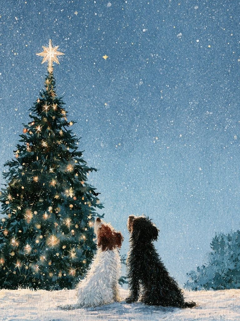 Christmas Dogs Winter Poster. poster — animals art