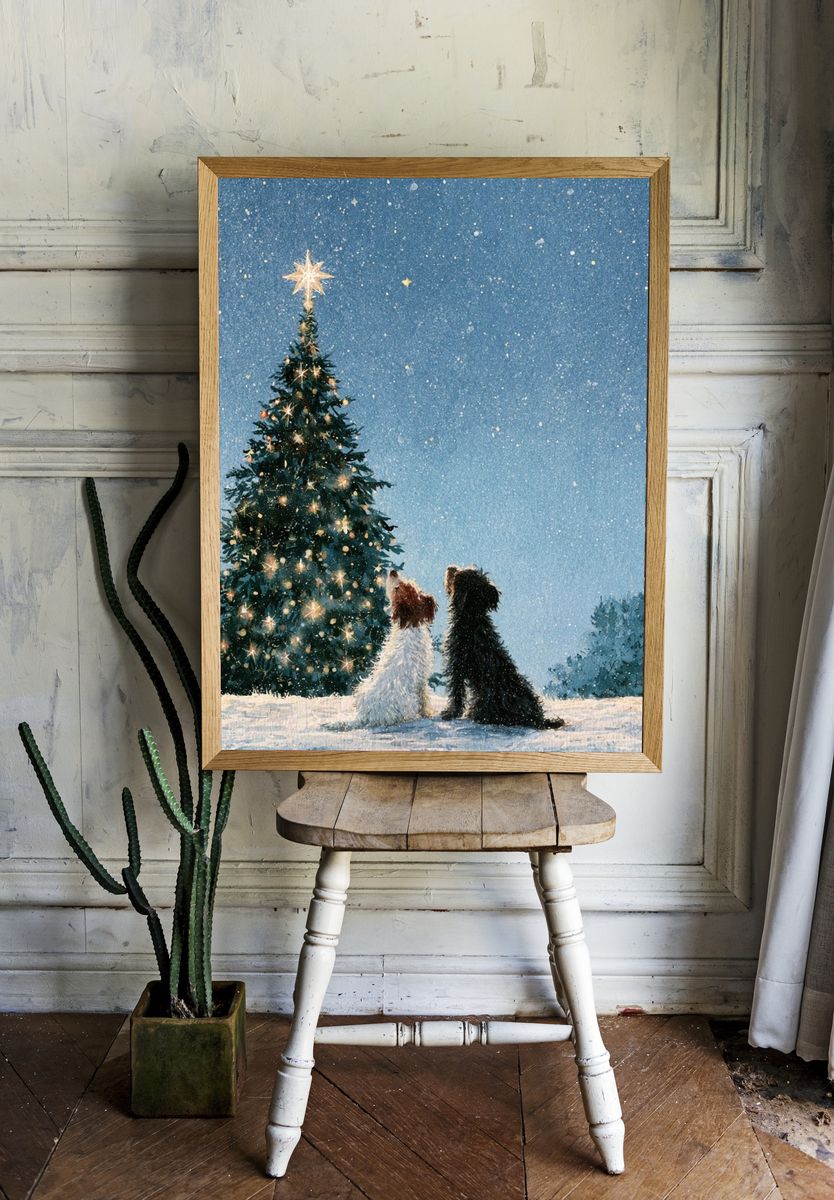 Christmas Dogs Winter Poster. — room view 1