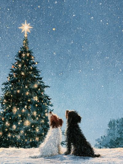 Christmas Dogs Winter Poster.