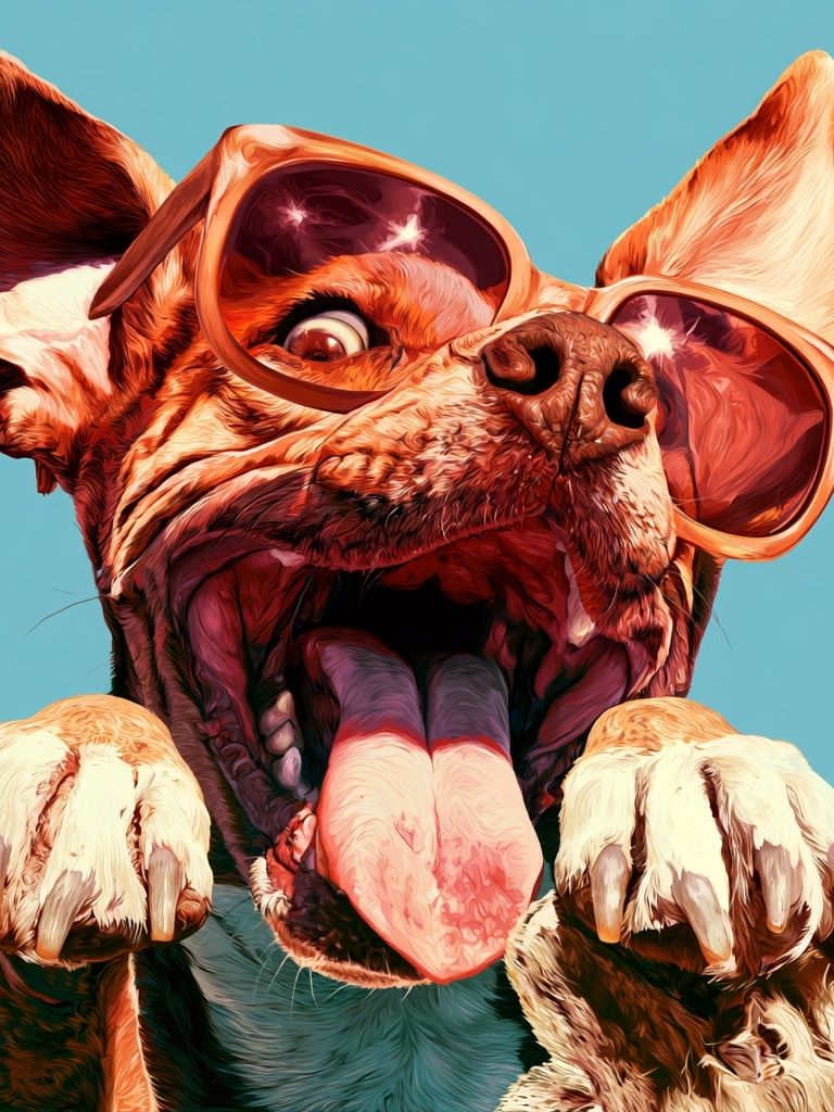 Cool Dog Portrait Poster. poster detail