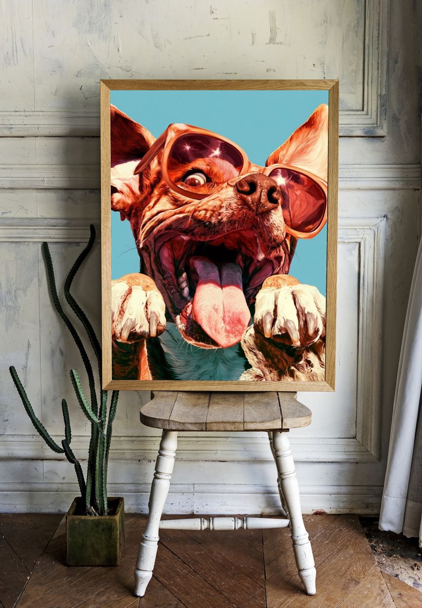 Cool Dog Portrait Poster. — room view 1