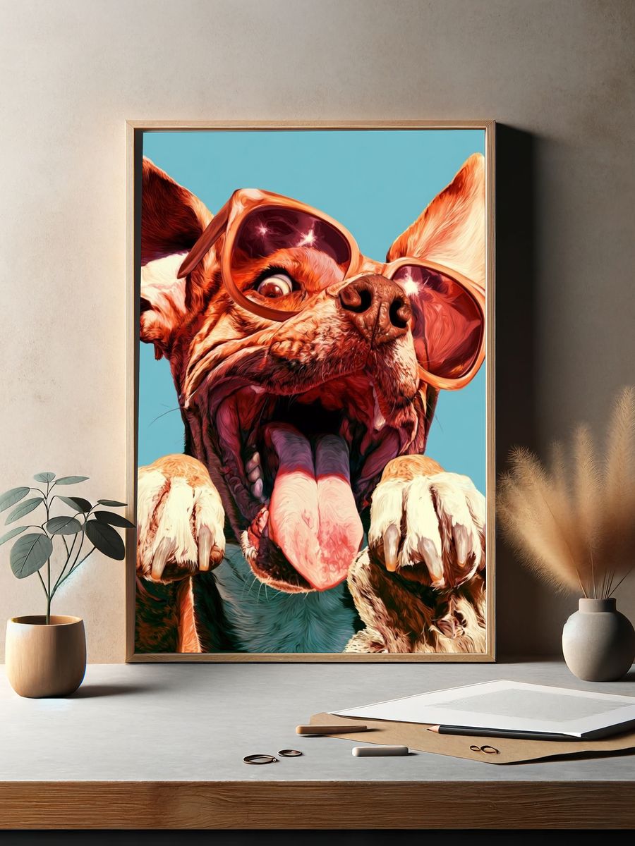 Cool Dog Portrait Poster. — room view 2