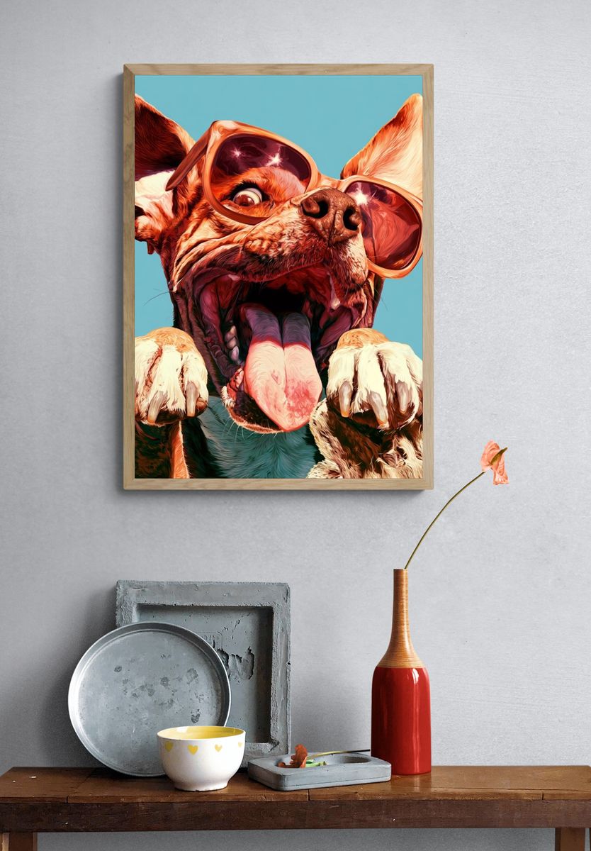 Cool Dog Portrait Poster. — room view 3
