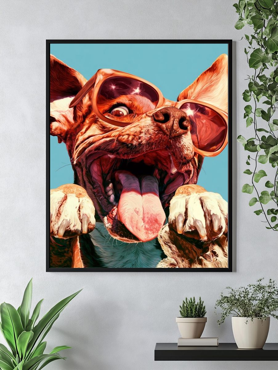 Cool Dog Portrait Poster. — room view 4