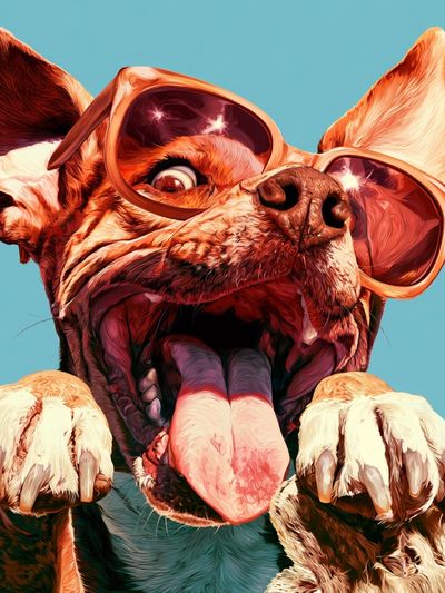 Cool Dog Portrait Poster. poster