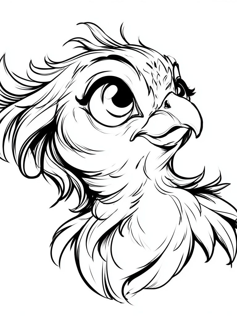 Cute Bird Line Art Poster. poster — animals art