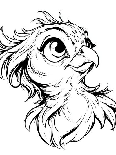 Cute Bird Line Art Poster. poster