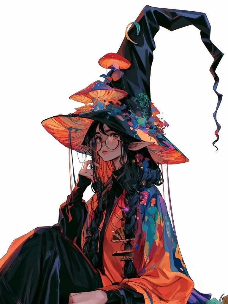Mystic Witch Portrait Print. poster — anime art