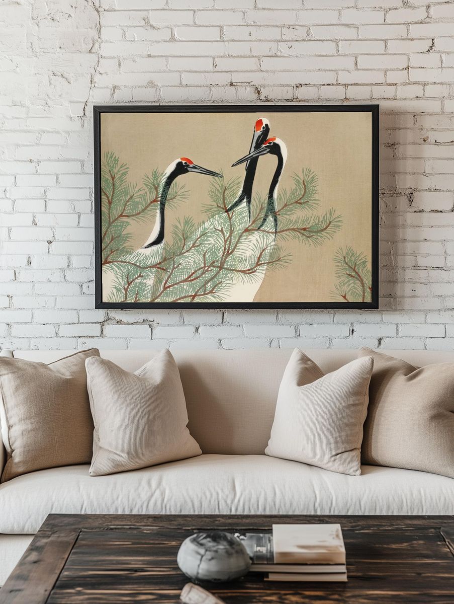 Cranes Momoyogusa–Flowers Hundred Generations (1909) room preview