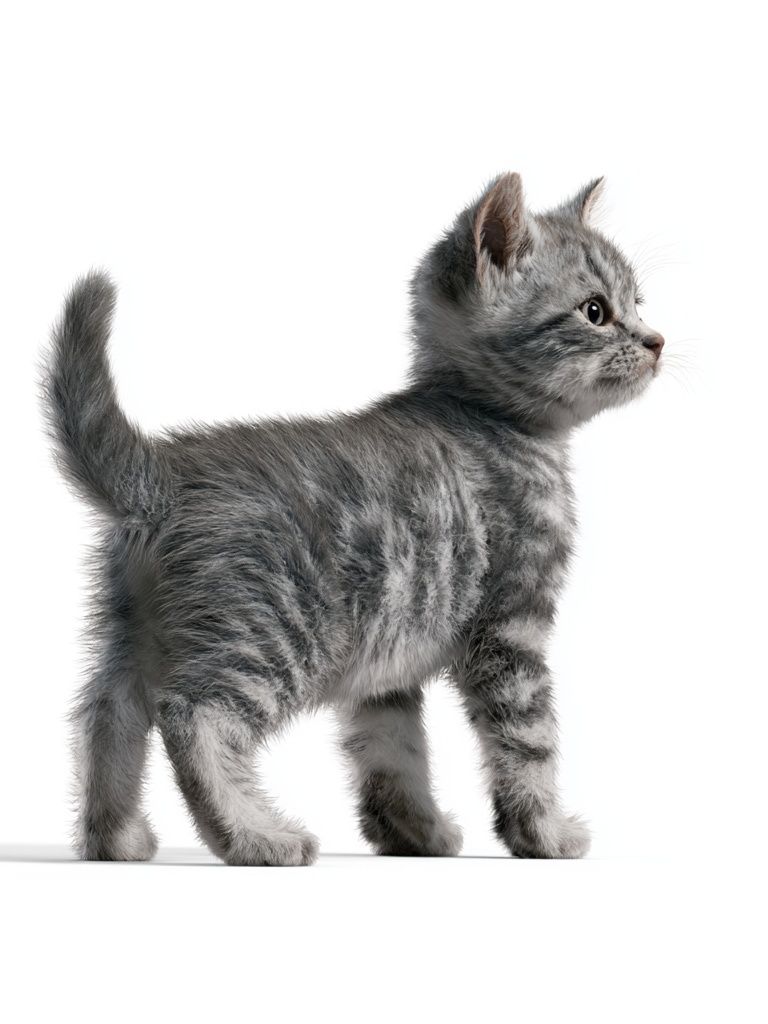 Gray Kitten Portrait Poster. poster detail