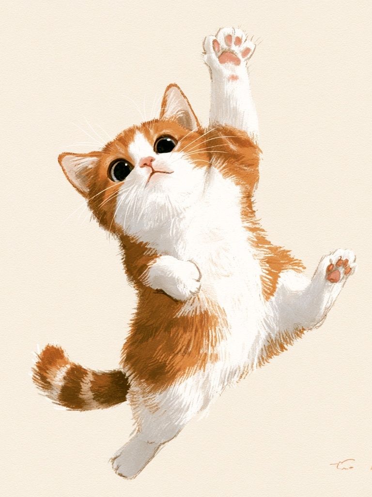 Playful Ginger Cat Illustration Poster. poster — animals art