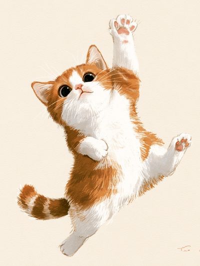 Playful Ginger Cat Illustration Poster.
