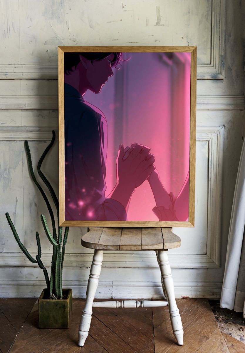 Romantic Anime Couple Poster. — room view 1