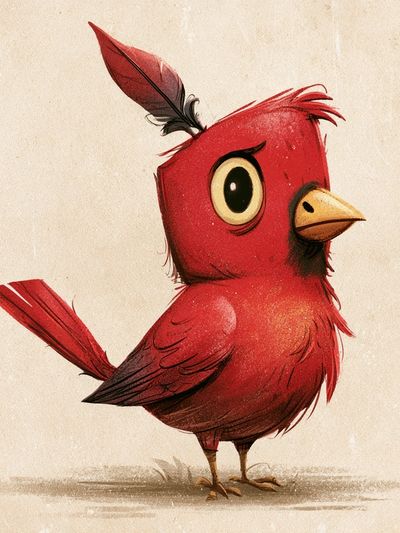Red Cardinal Cartoon Poster. poster