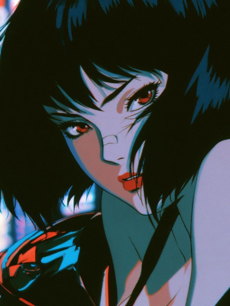 Cyberpunk Anime Portrait Poster. poster detail
