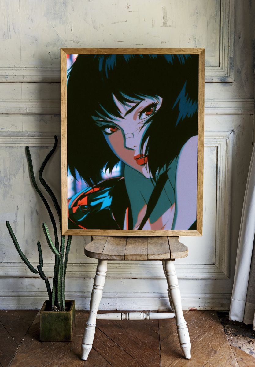 Cyberpunk Anime Portrait Poster. — room view 1
