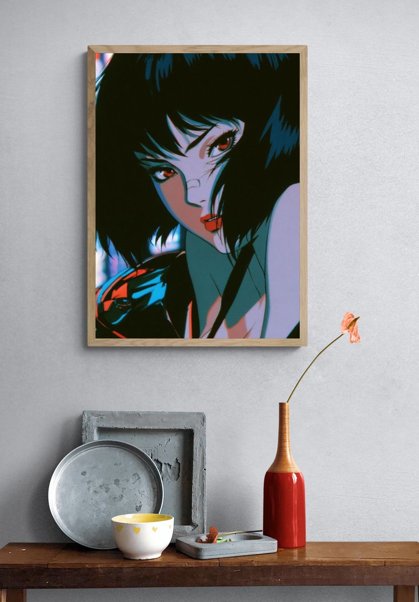Cyberpunk Anime Portrait Poster. — room view 3