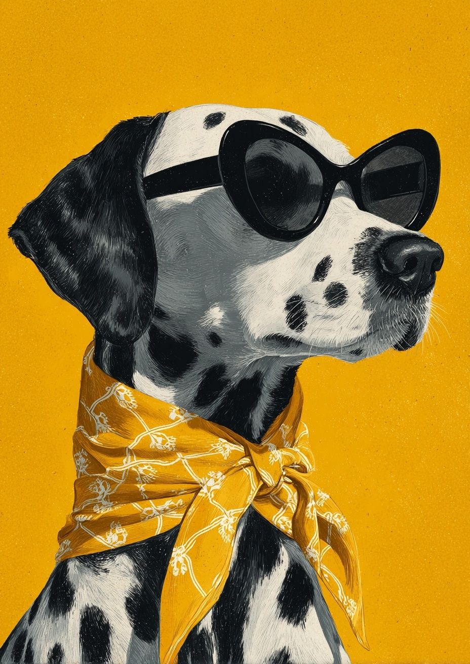 Dalmatian in Sunglasses Pop Art Poster. poster — animals art