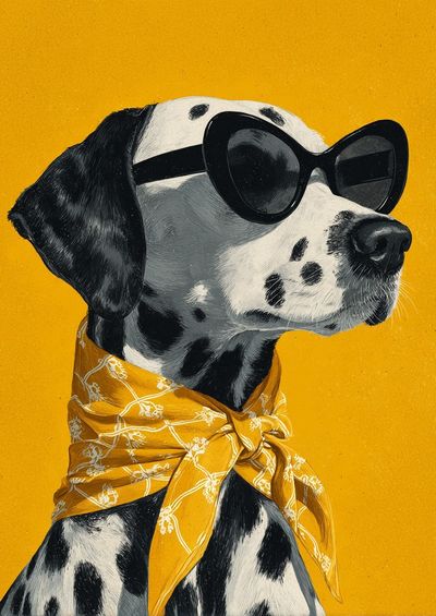 Dalmatian in Sunglasses Pop Art Poster. poster