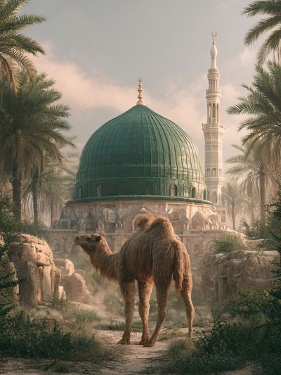 Camel at the Green Dome Print. poster