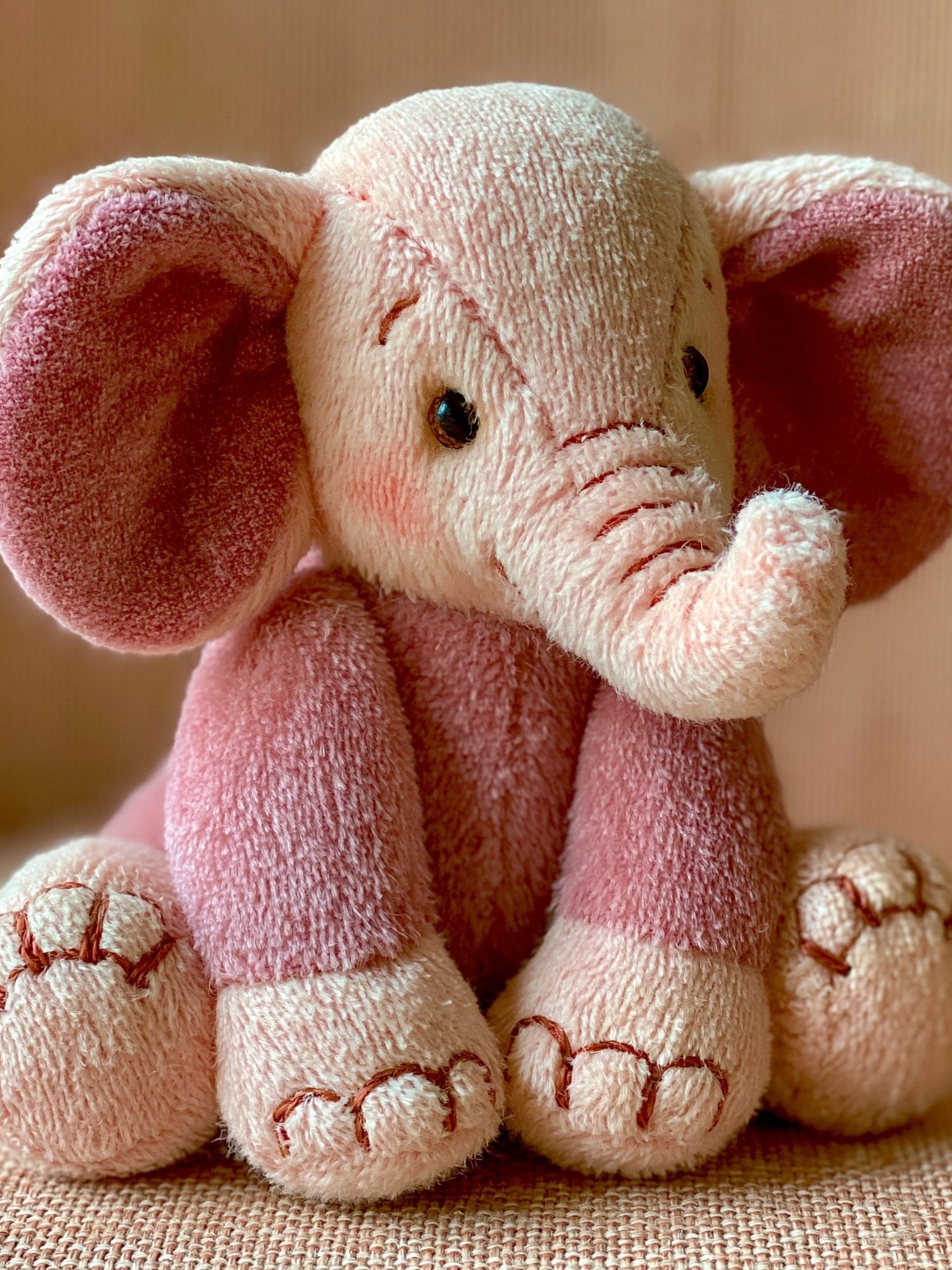Plush Pink Elephant Portrait Poster. poster detail
