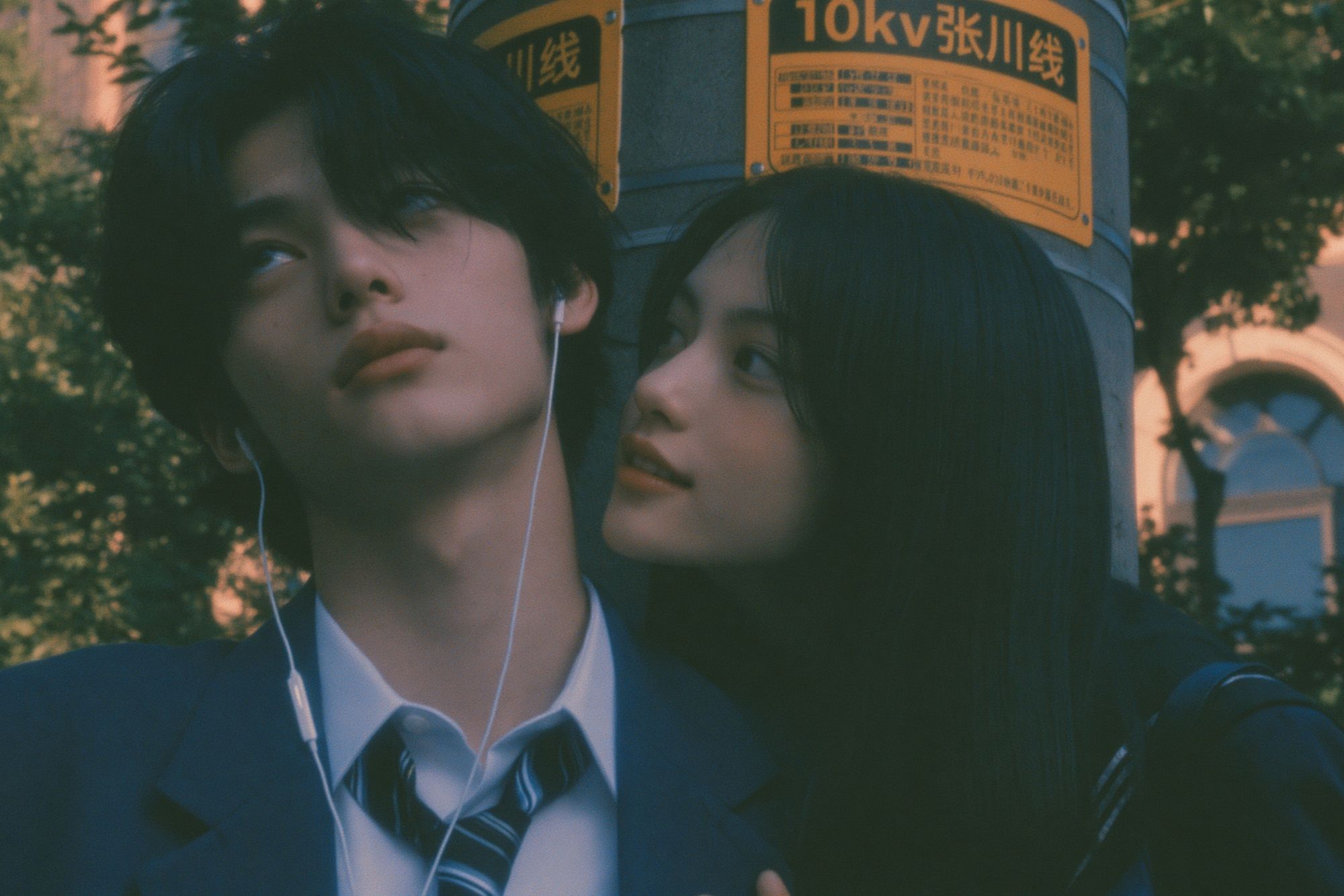 Anime Couple at Dusk Poster. poster detail
