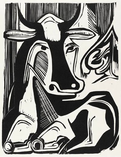 Large Cow Lying (1929) print. poster