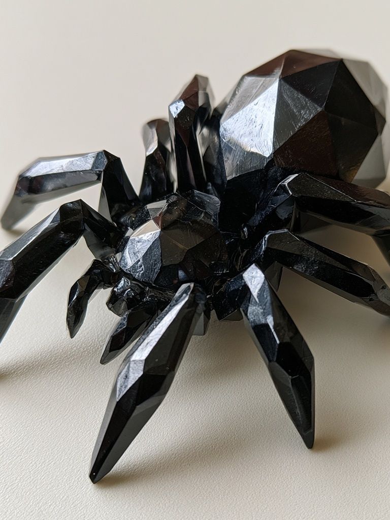 Black Geometric Spider Print. poster detail