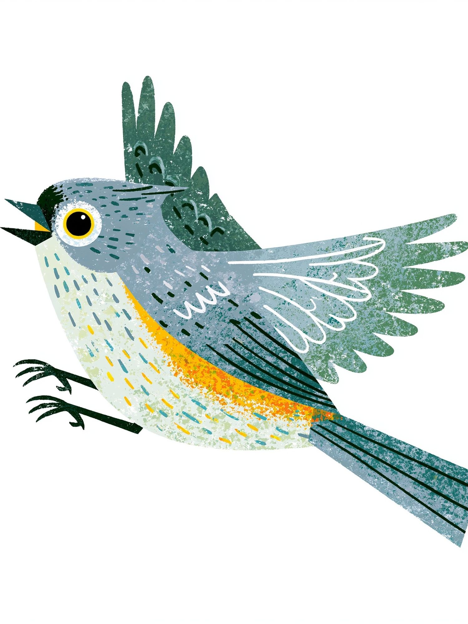 Colorful Songbird Illustration Poster. poster — animals art
